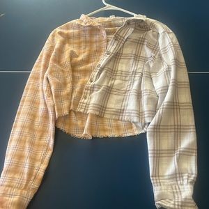 multicolor cropped flannel